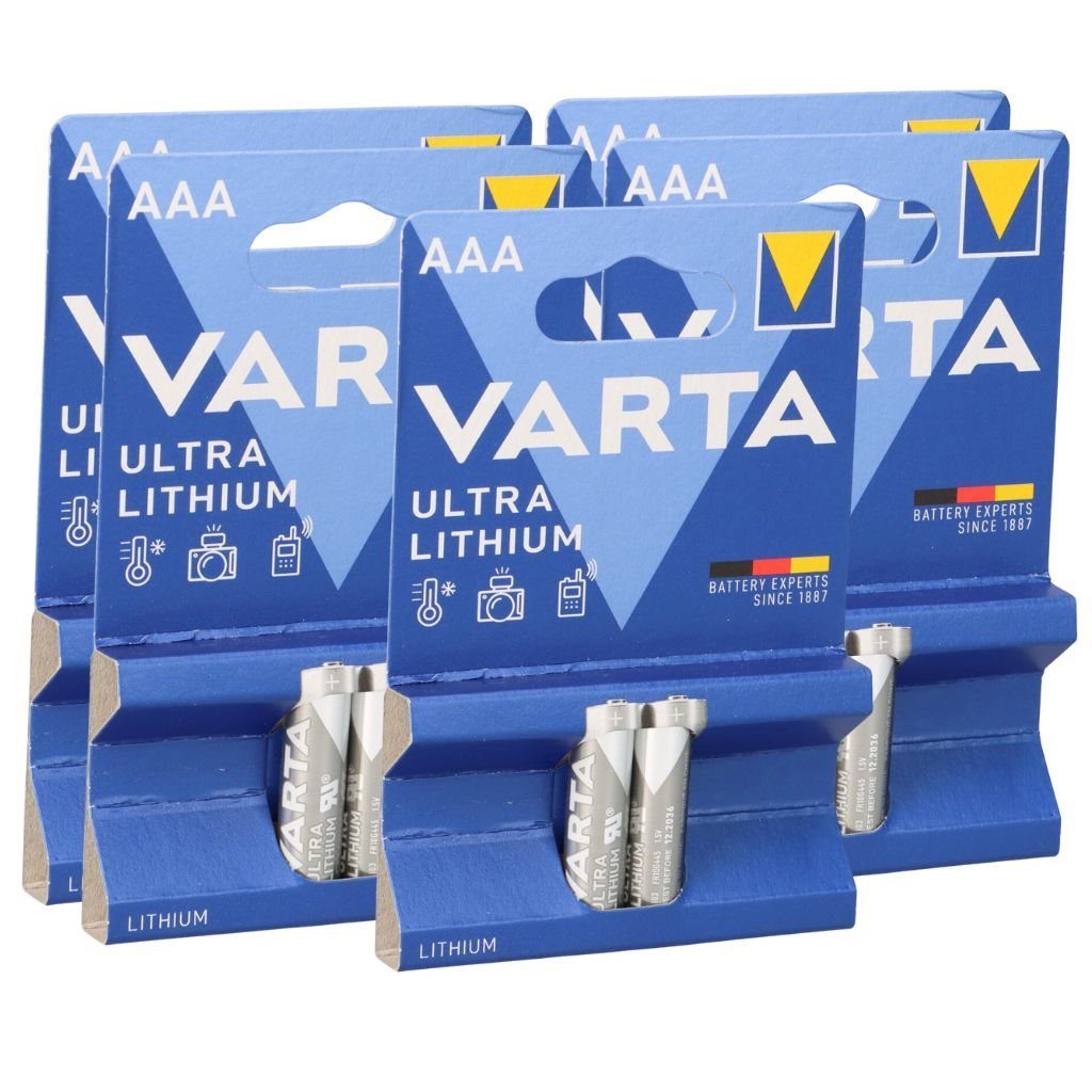 VARTA 5x Varta Professional Lithium Micro Batterie 2er Blister AAA Batterie