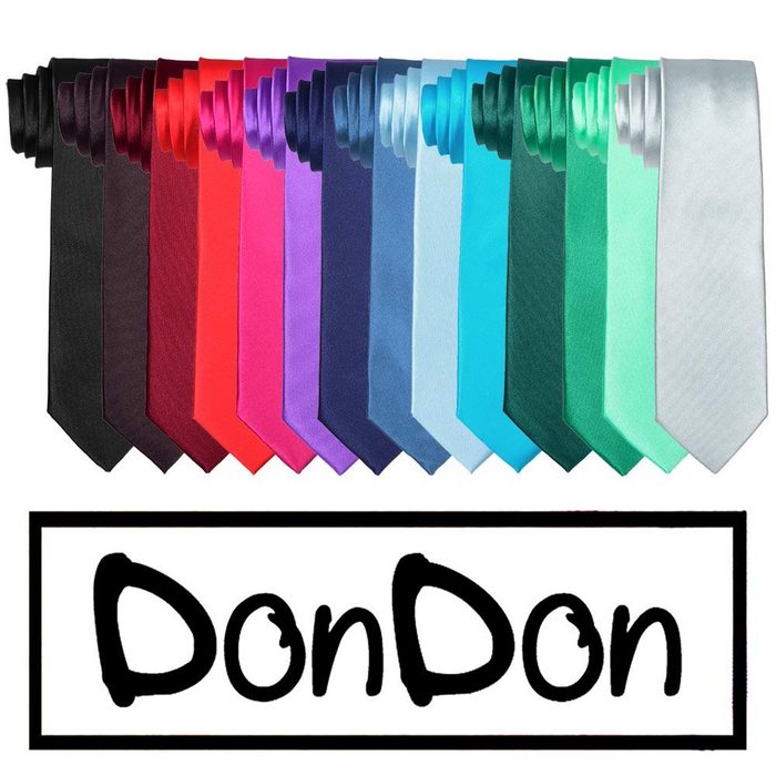 DonDon Krawatte Krawatte 7 cm breit (Packung 1-St. 1x Krawatte) zeitlos klassischer Schnitt Seidenlook für Büro oder festliche Veranstaltungen