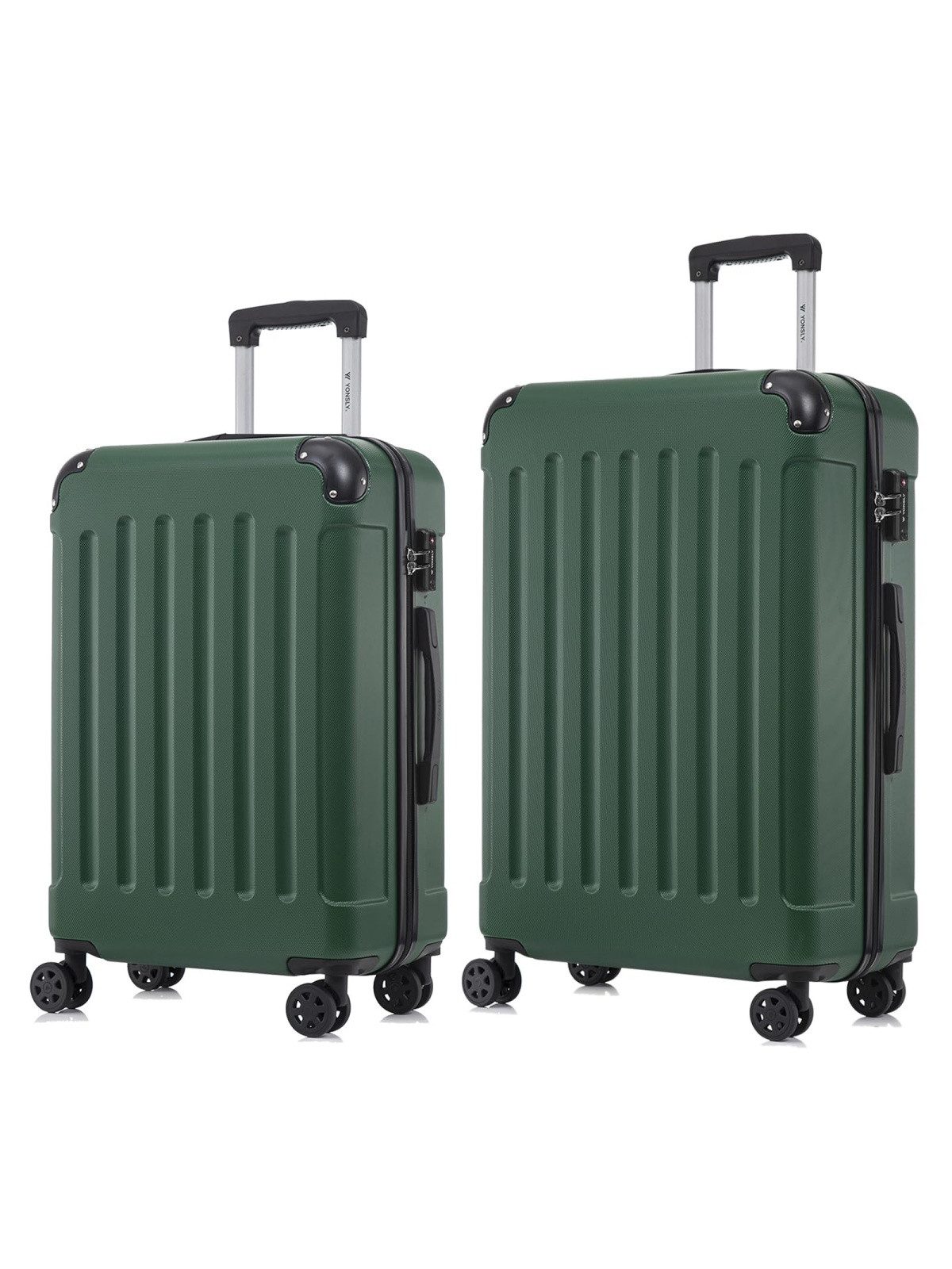 YONSLY Kofferset Premium Hartschalen-Reiseset aus ABS mit robustem YKK-Reißverschluss, 4 Rollen, (Reisekoffer-Set, 2 tlg., L-XL-Set), TSA-Schloss, 360°-Doppelrollen und austauschbaren Rollen und Griffen