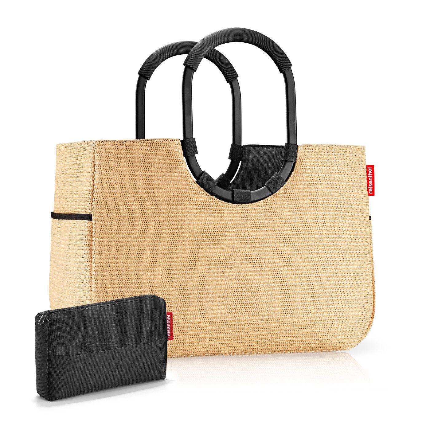 REISENTHEL® Сумки для покупок, loopshopper L plus pocketcase raffia black