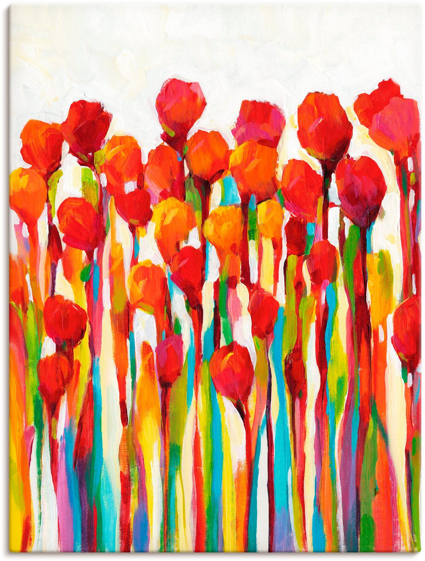 Artland Leinwandbild Strotzen mit Farben I, Blumenwiese (1 St), auf Holzrahmen gespannt