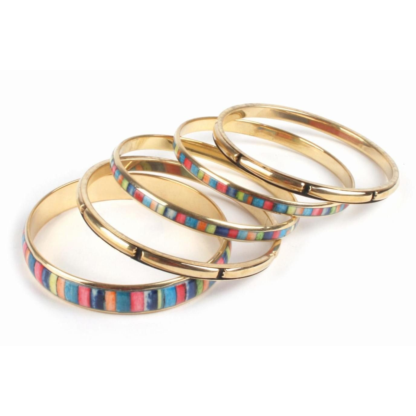 El Puente Armreif Armreifen "Regenbogen", 5er-Set, Handmade (5), Handmade