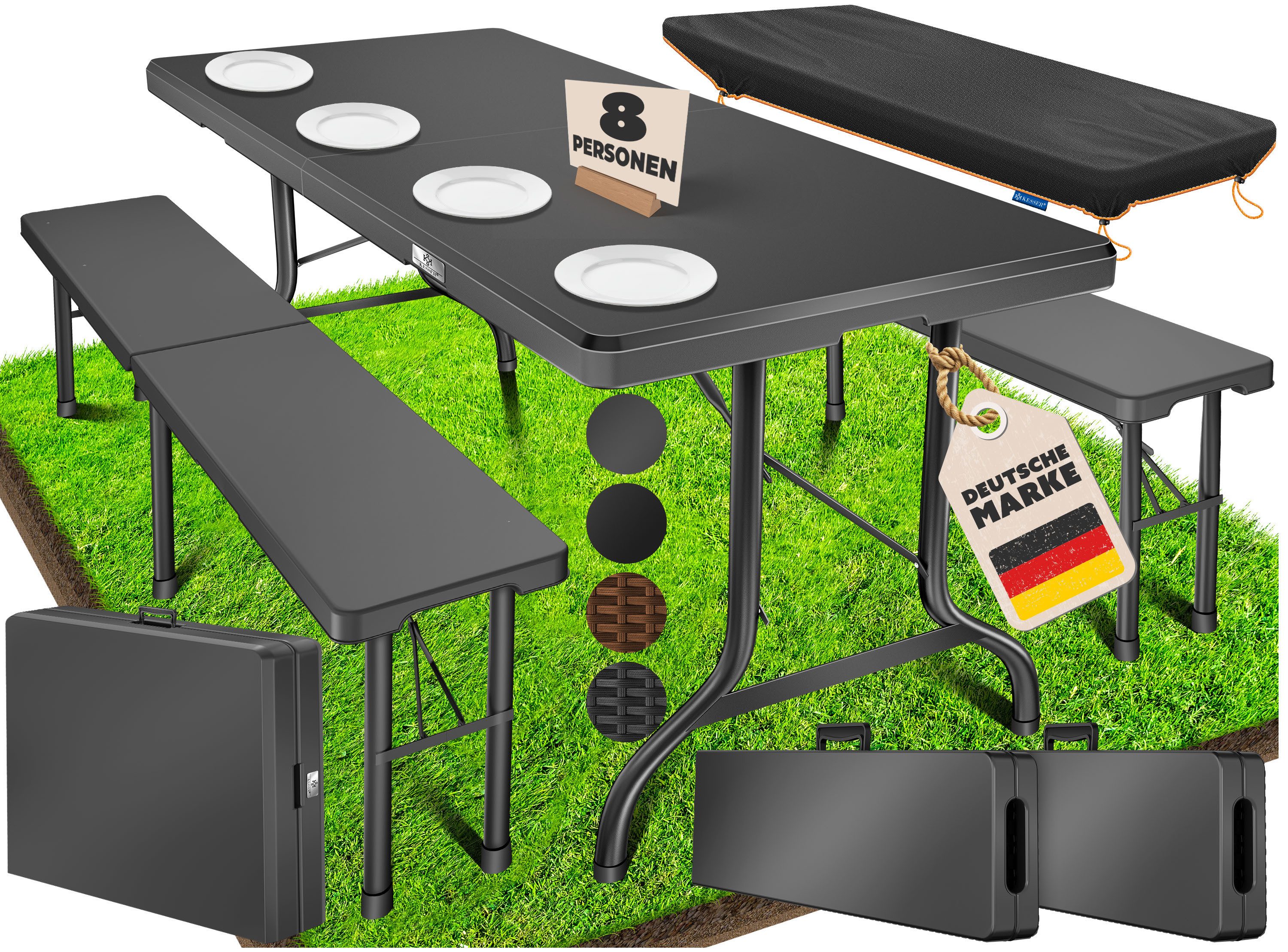 KESSER Bierzeltgarnitur, klappbar Festzeltgarnitur 3-teiliges Set günstig online kaufen