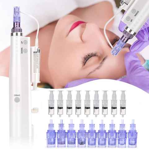 LETGOSPT Dermaroller Micro-Needling needle pen, Kosmetikbehandlungsgerät, Mitesserentferner, Anti-Aging-Gerät, Akne Behandlung, Mikrodermabrasionsgerät, Derma Pen