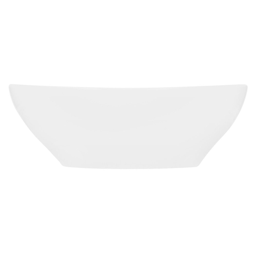LuxeBath Waschbecken Aufsatzwaschbecken aus Keramik Handwaschbecken Wasserfall Waschtisch, Aufsatzwaschtisch Waschschale Oval 410x330x142 mm Weiß Spülbecken