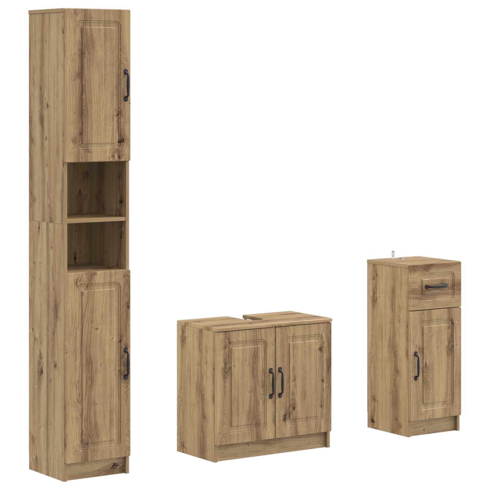 vidaXL Gartenlounge-Set 3-teiliges Badezimmer-Schranksystem UTRECHT Holzwerkstoff