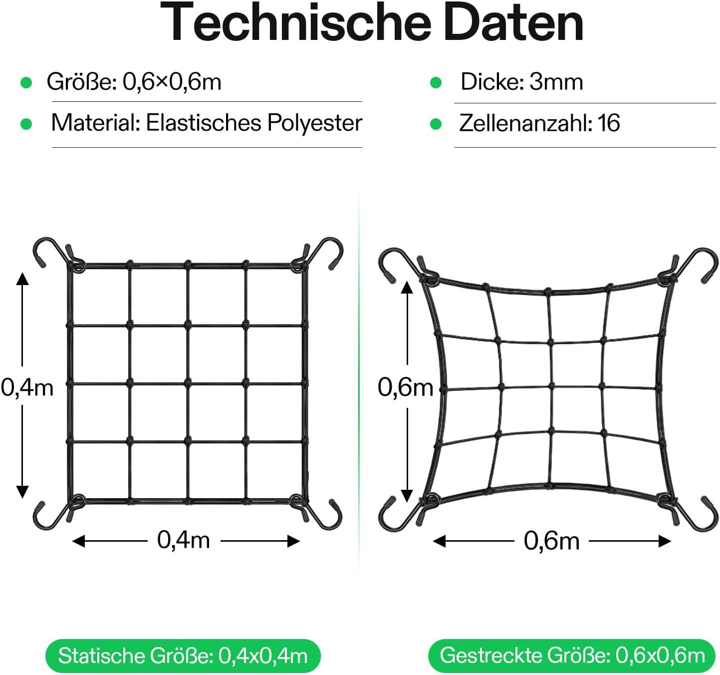 VIVOSUN Rankhilfe VIVOSUN Trellis Netz mit 4 Haken, 60x60 cm