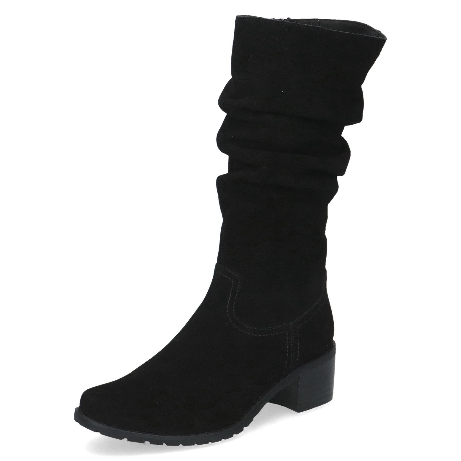 Caprice Stiefel Blockabsatz, Langschaftstiefel mit slouchy Falten am Schaft