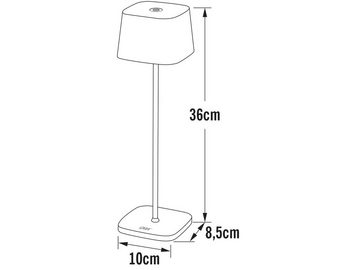 meineWunschleuchte LED Außen-Tischleuchte, USB-Ladefunktion, LED fest integriert, warmweiß, 2er Set Terrassenleuchten ohne Strom Akku kabellos mit Batterie H 36cm