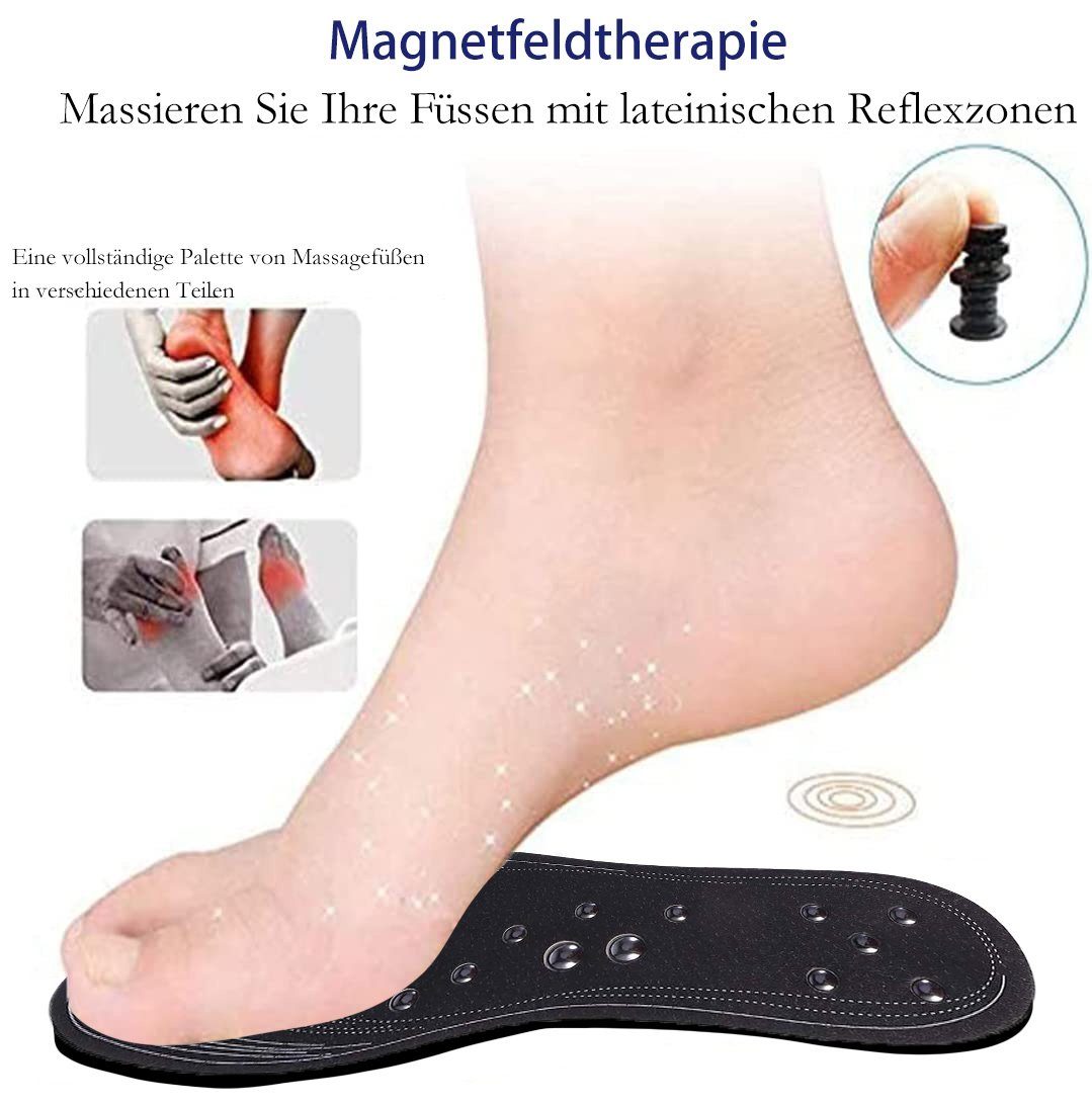 COOL-i ® Magnetfeldtherapie-Massage, Akupressur-Effekt Einlegesohlen, Schwarz