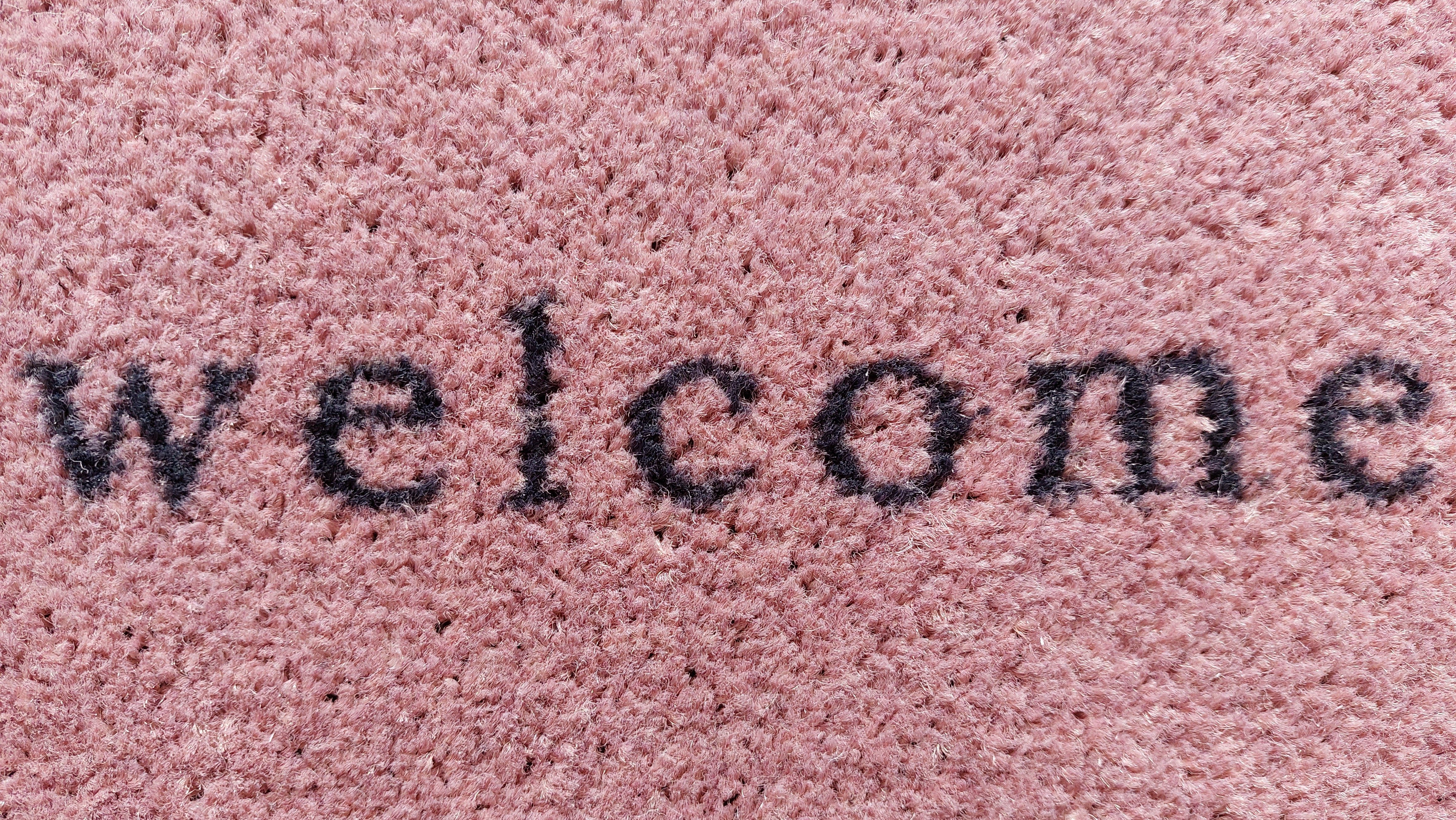 Mad about Mats Fußmatte Abel, rechteckig, Türvorleger, Schmutzfangmatte, Haustür, mit Spruch "Welcome", Indoor & Outdoor, Farbe Dusty Pink, maschinenwaschbar, rutschfest, 50 x 75 cm
