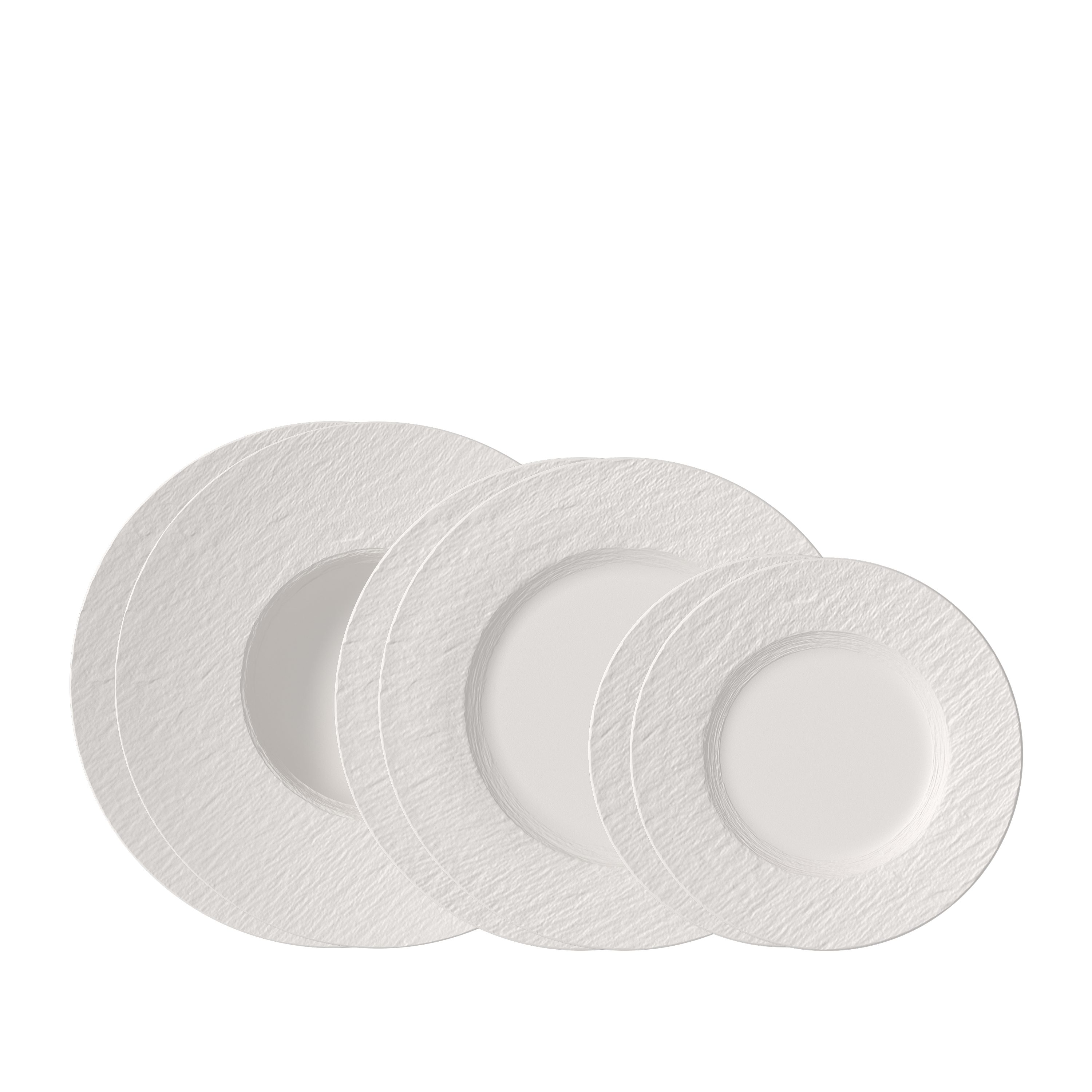 Villeroy & Boch Teller-Set Manufacture Rock Tellerset (6-tlg), 2 Personen, Porzellan, Premium Porzellan