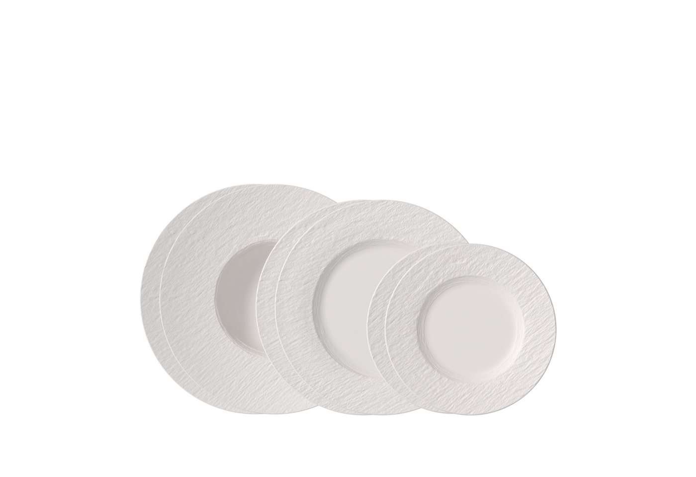Villeroy & Boch Teller-Set Manufacture Rock Tellerset (6-tlg), 2 Personen, Porzellan, Premium Porzellan