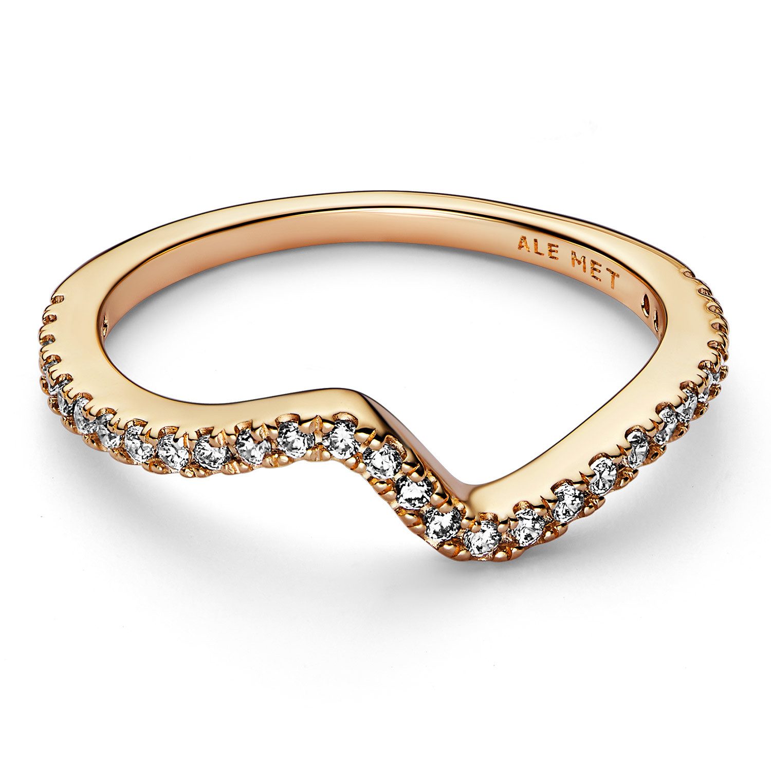 Pandora Fingerring Funkelnde Welle Goldfarben günstig online kaufen