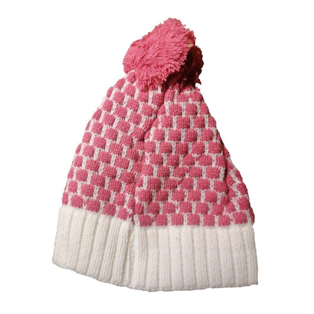 EplusM Strickmütze Warme Peppa Pig Strickmütze mit Bommel / Pompons, Bommelmütze, Größen