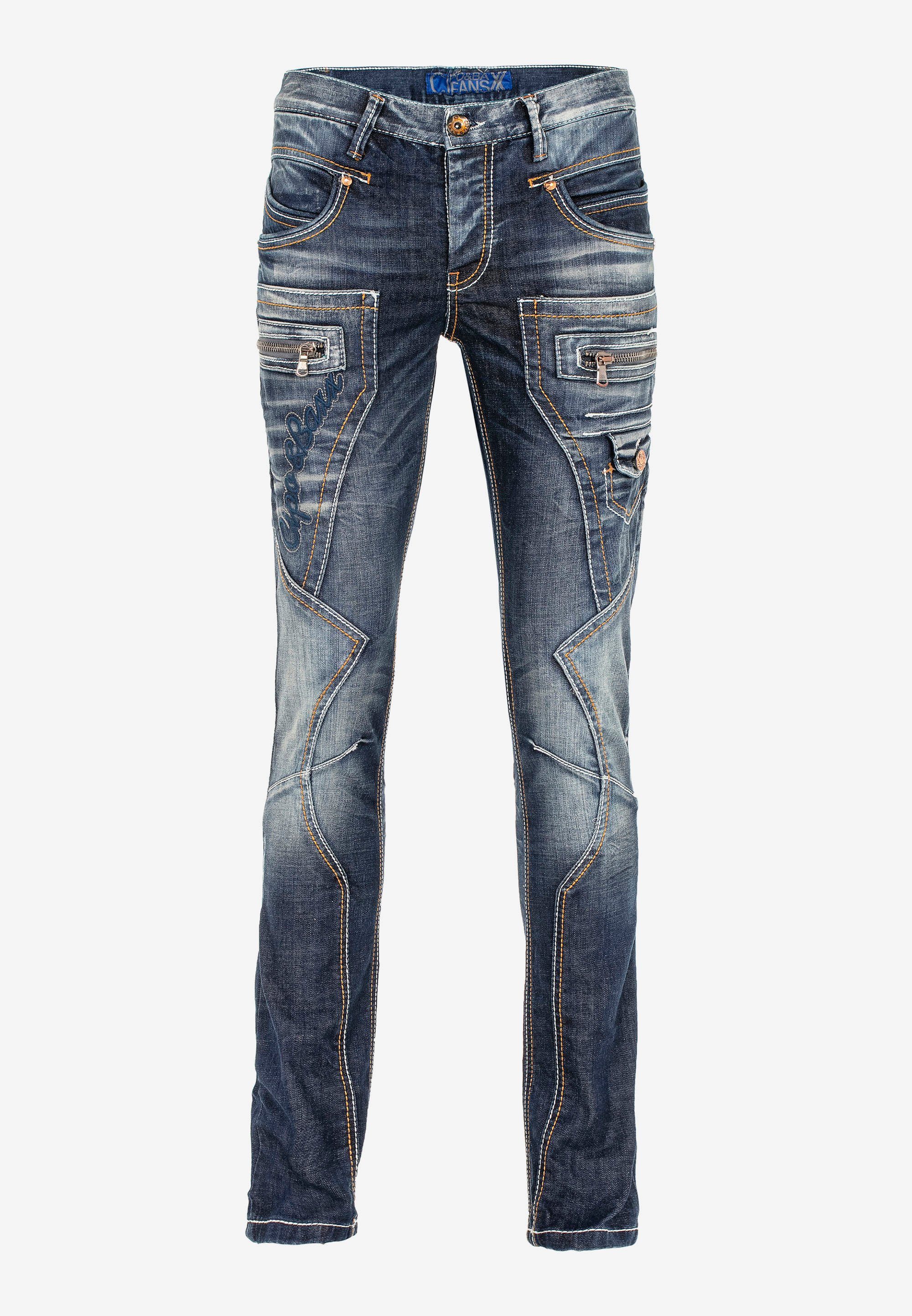 Cipo & Baxx Jeans mit Kontrastnähten Bequeme
