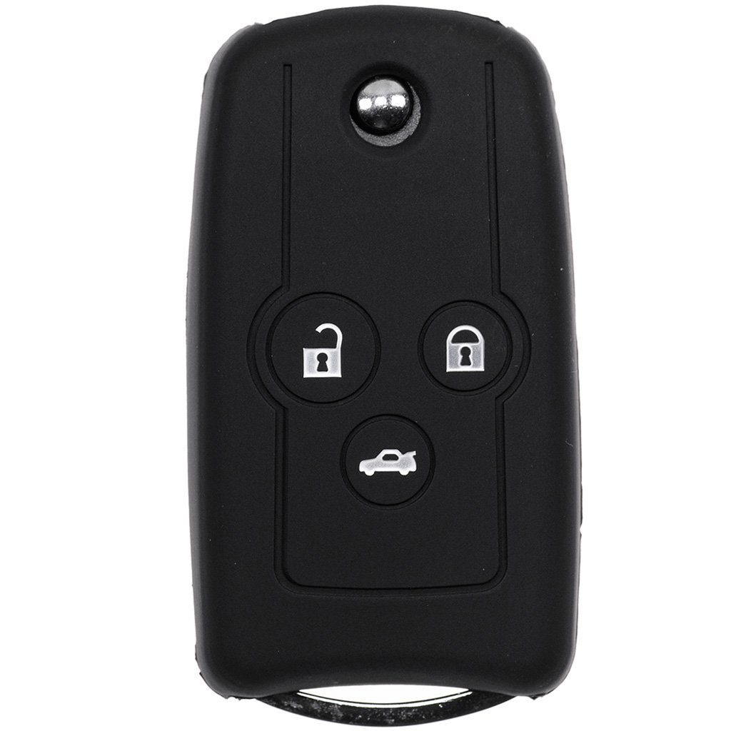 Civic mt-key Schlüsseltasche Tasten CR-V Softcase Schutzhülle Jazz Schwarz, für 3 Silikon Autoschlüssel Accord Klappschlüssel Honda