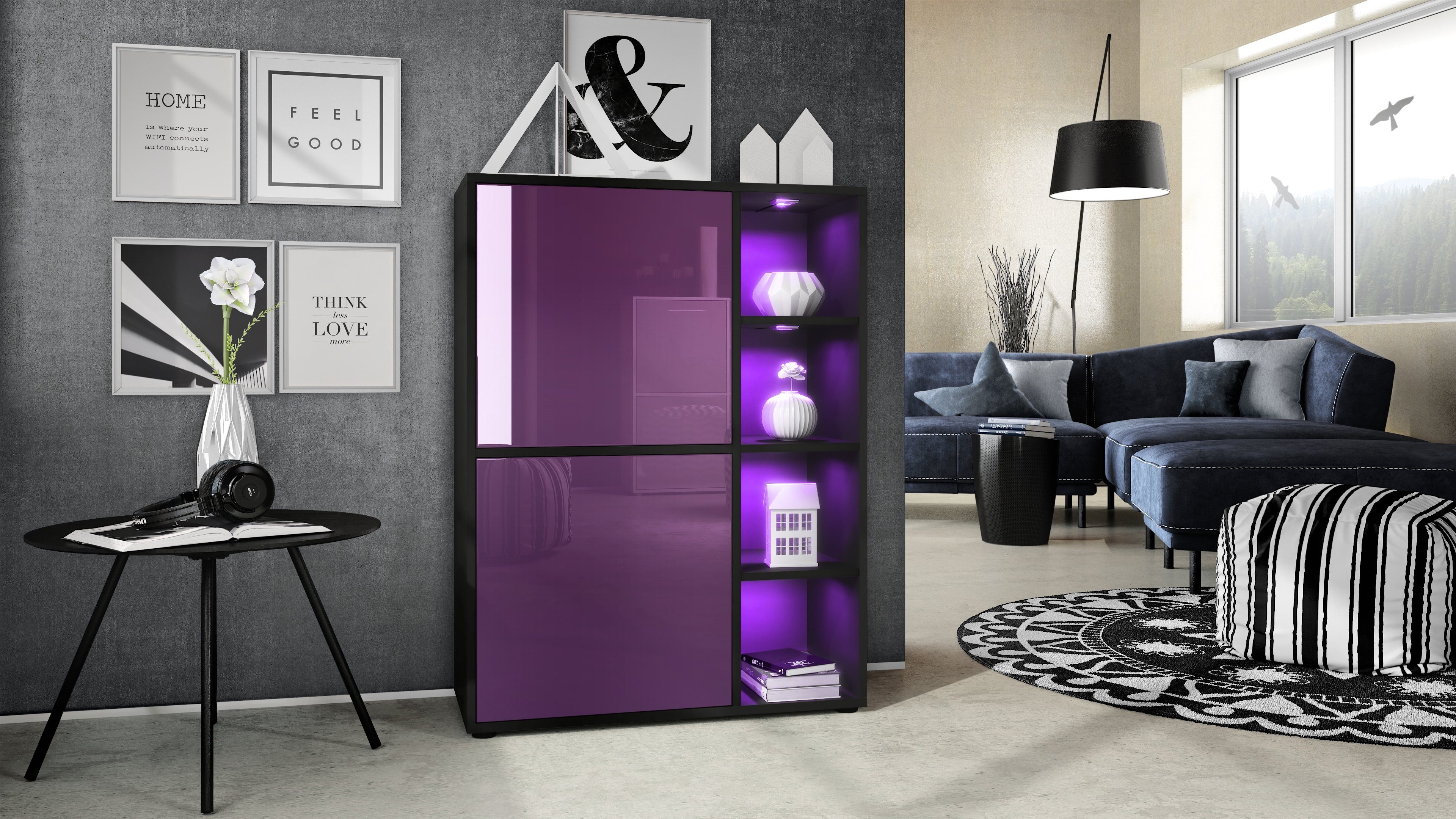 Vladon Highboard Cuba (Anrichte mit 2 günstig online kaufen