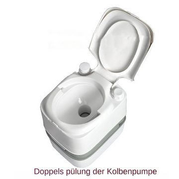 yozhiqu Campingtoilette Tragbare mobile Toilette mit Doppelspülung und Kolbenpumpe für Wasser, Outdoor-Wohnmobiltoilette für schwangere Frauen