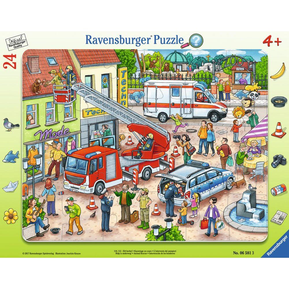 Ravensburger Rahmenpuzzle 110, 112 - Eilt Herbei, 25 Puzzleteile