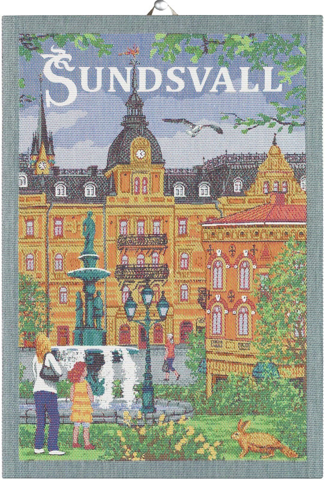 Ekelund Geschirrtuch Küchenhandtuch Sundsvall 35x50 cm, (1-tlg., 1 x Geschirrtuch), Pixel gewebt (6-farbig)