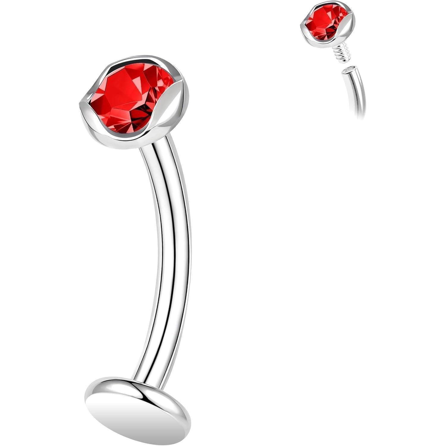 LuxusKollektion Bauchnabelpiercing ASTM F136 Titan Bauchnabelring mit Zirkonia, 14G, 6/8/10/12/14mm
