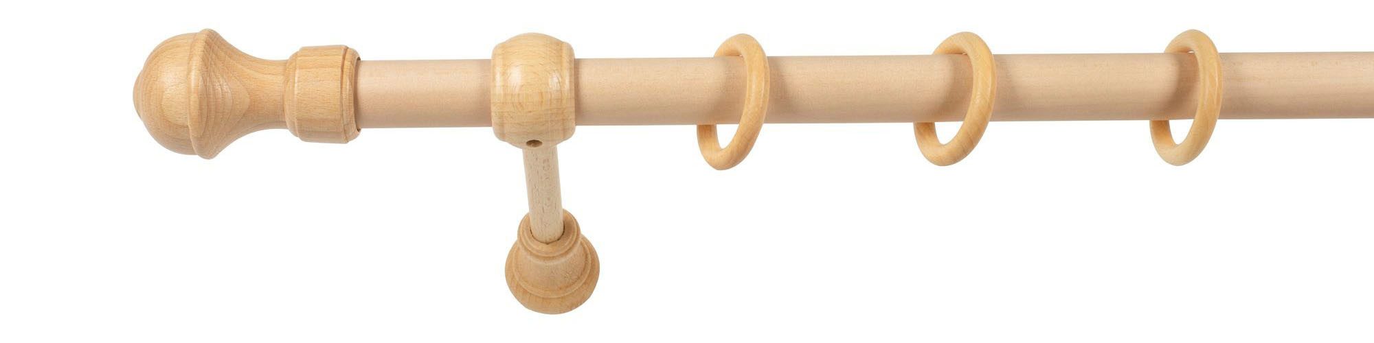 SN DECO GROUP Gardinenstange Ares, 1-läufig, Fixmaß, mit Bohren, verschraubt, Holzwerkstoff, 28 mm, Holz, verschiedene Längen und Farben, Komplettset