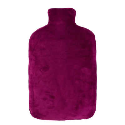 Hugo Frosch Wärmflasche - Öko-Wärmflasche 2,0 l mit Nickibezug purpur violett, Made in Germany