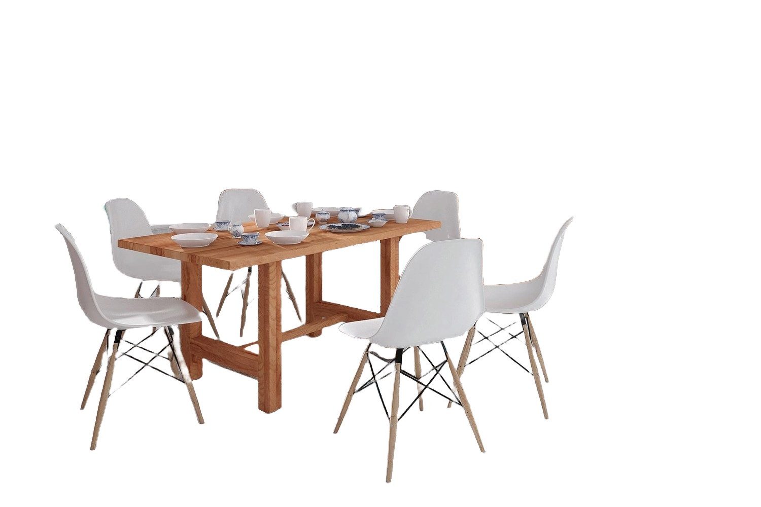 Natur24 Esstisch Esstisch Ringo Kernbuche massiv 100x130x77cm mit Holzfußgestell