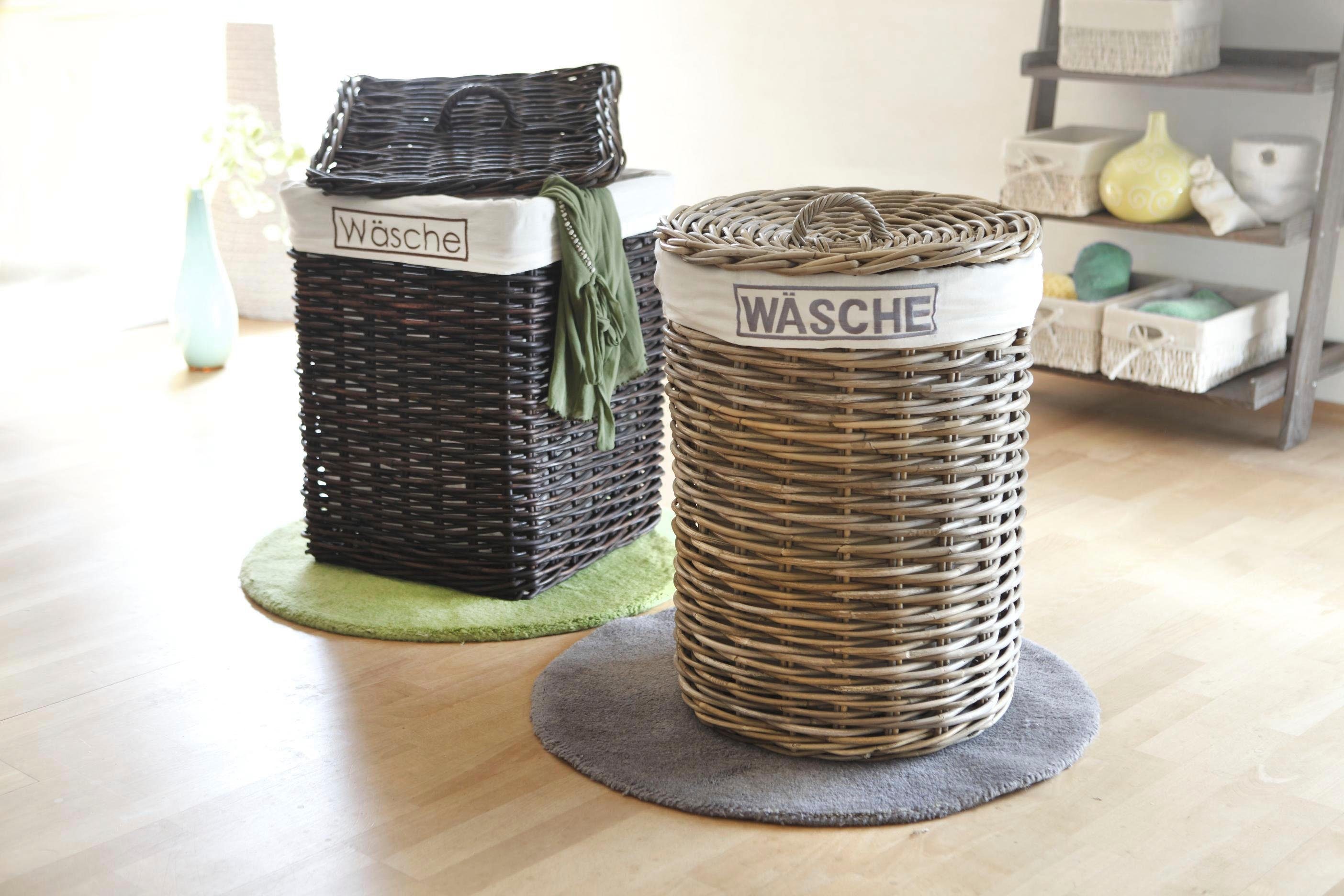 Home affaire Wäschekorb, Rattangeflecht, Höhe cm 65