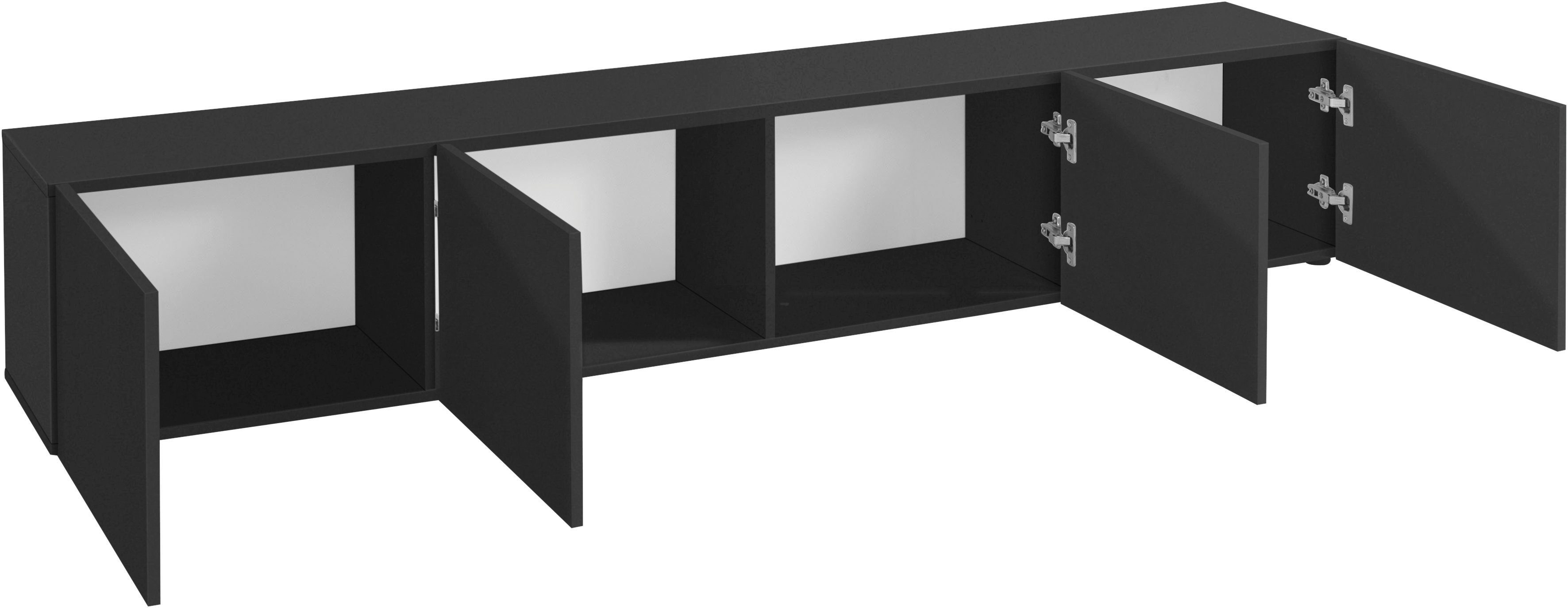 borchardt Möbel Lowboard Sophia, TV-Schrank mit 4 Türen, hängend oder stehend, Breite 200 cm mit 4 Türen, stehend und hängend