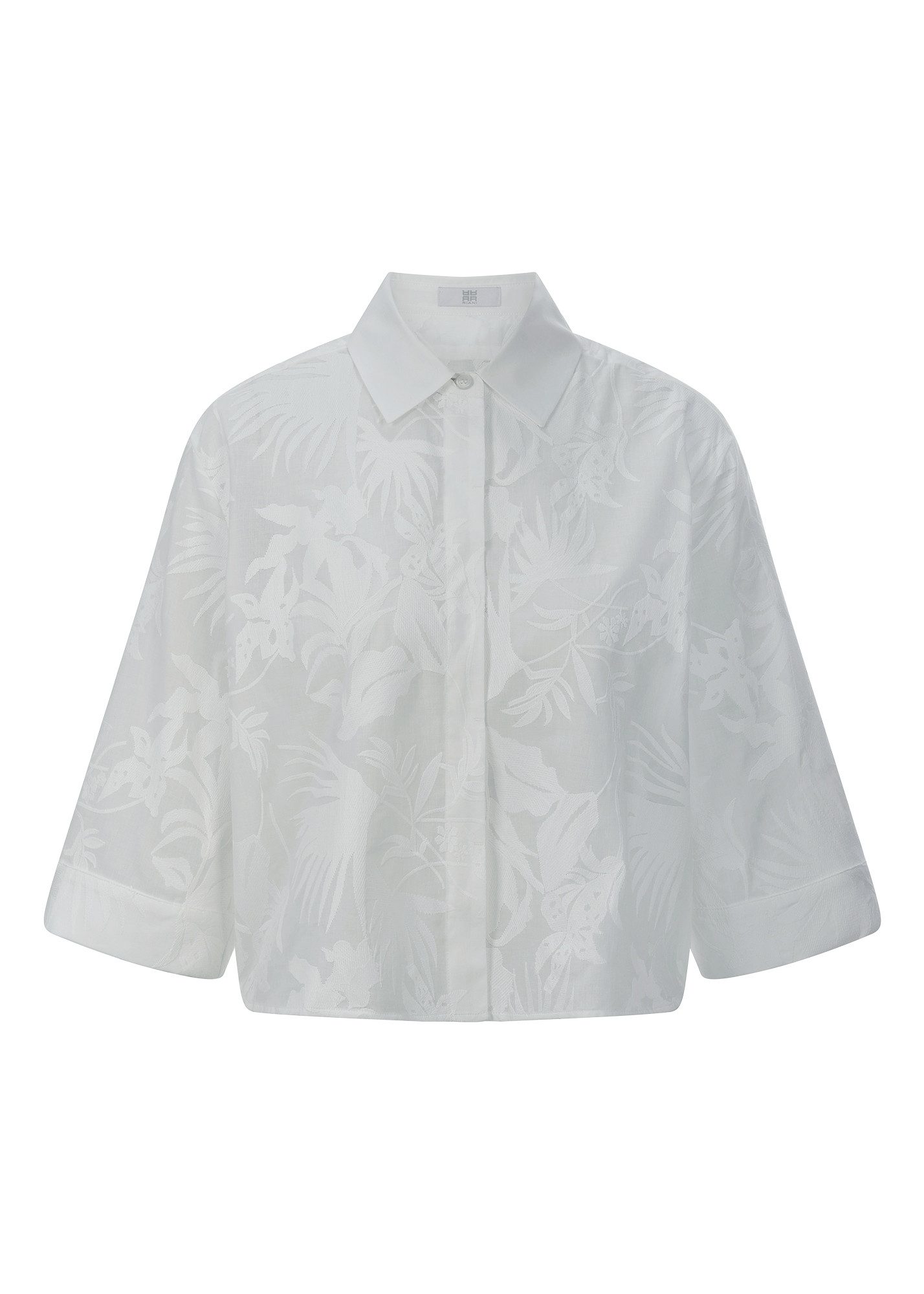 Blusentop Bluse mit Stickerei - Gerade