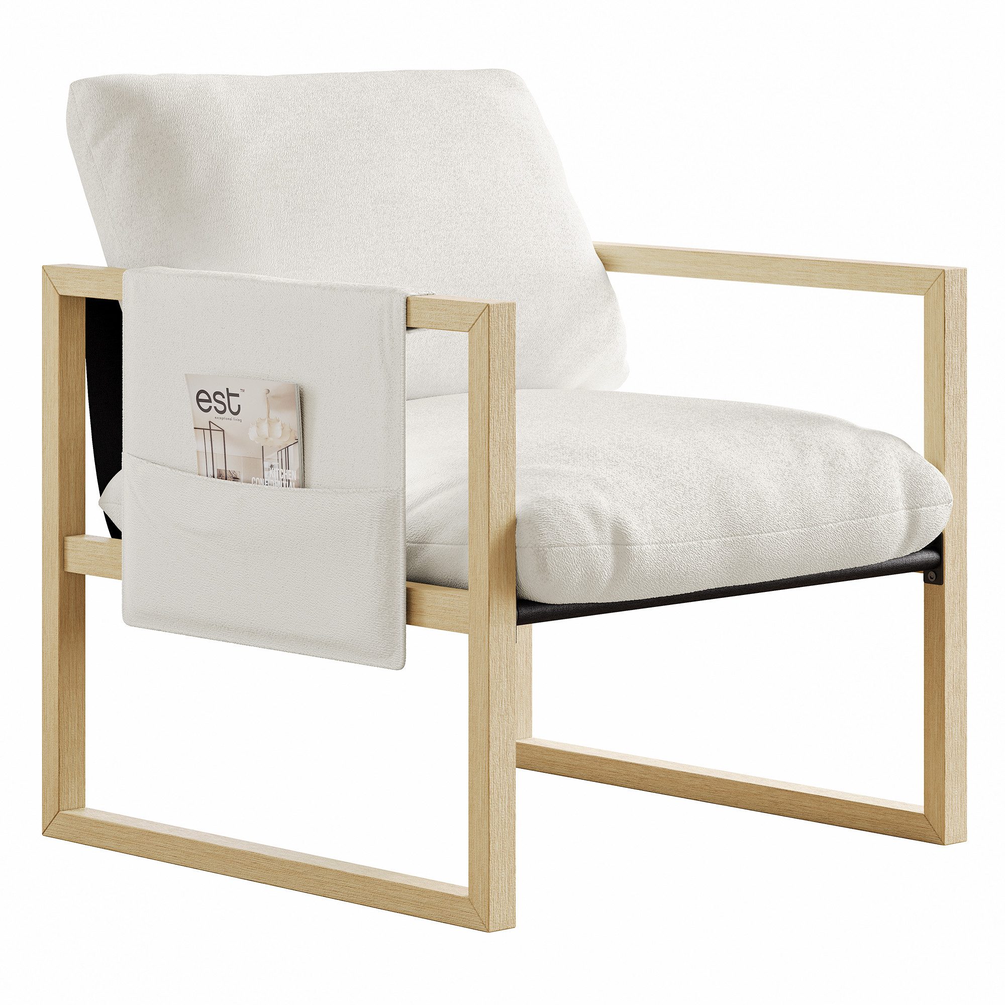 ToteBox Loungesessel Modern Loungesessel Holz Lambswool für Wohnzimmer Schl günstig online kaufen