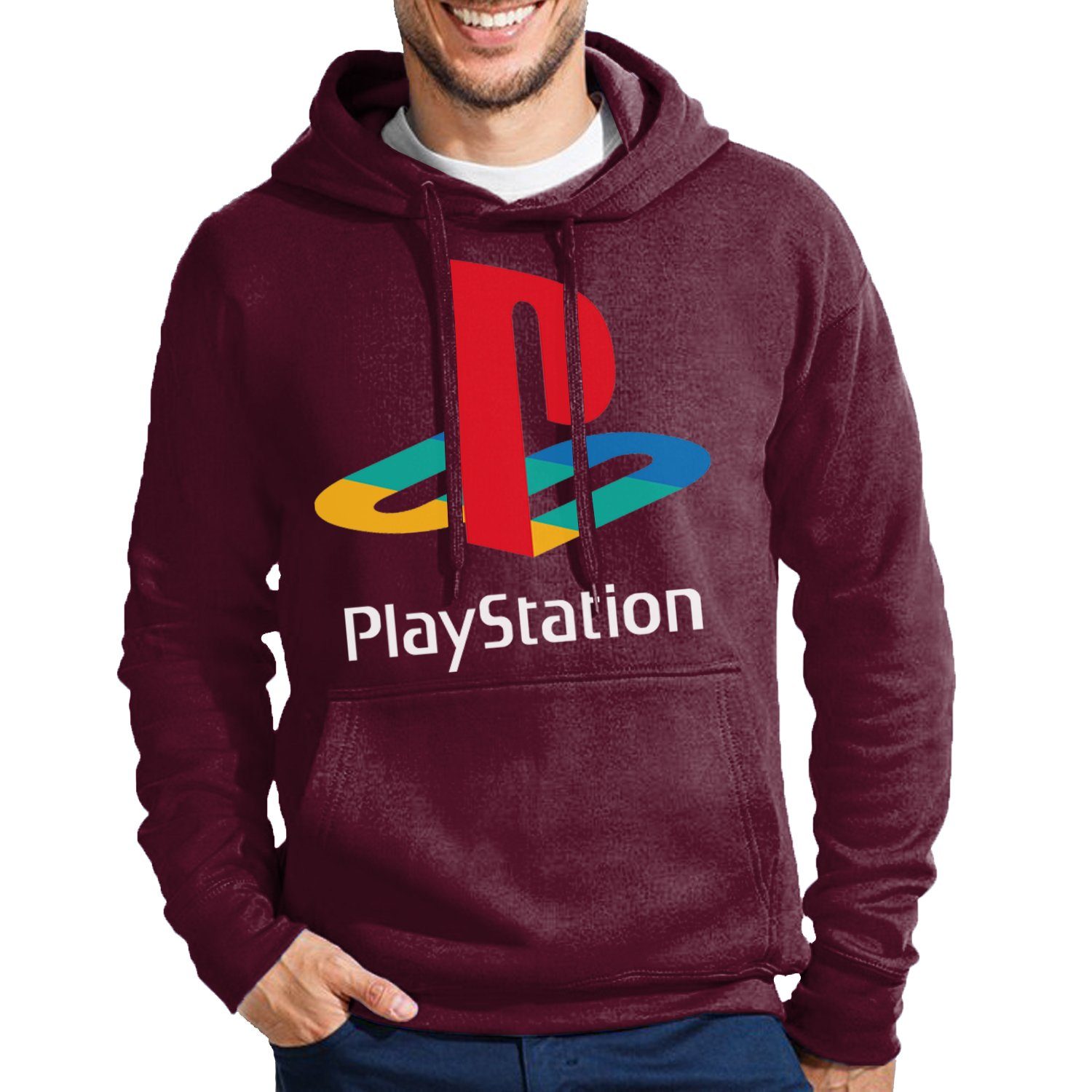 Blondie & Brownie Hoodie Herren PlayStation Konaole Gaming Nerd Spiele Herren Hoodie PlayStation Gaming Nerd Pullover mit Kapuze Front Prints