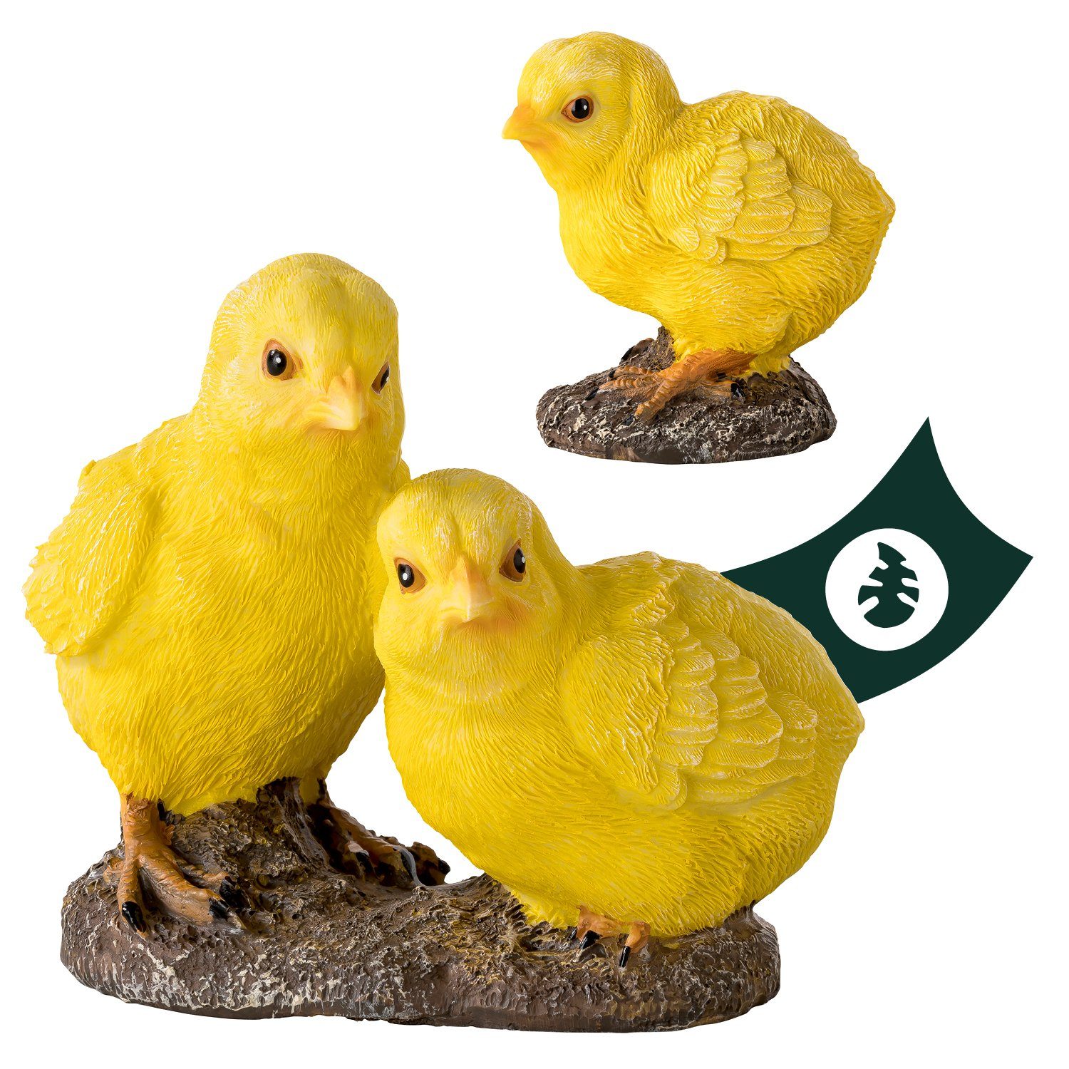 VERDOBA Gartenfigur Hühner, Hähne, Küken Gartenfiguren - wetterfeste Huhn Deko für draußen