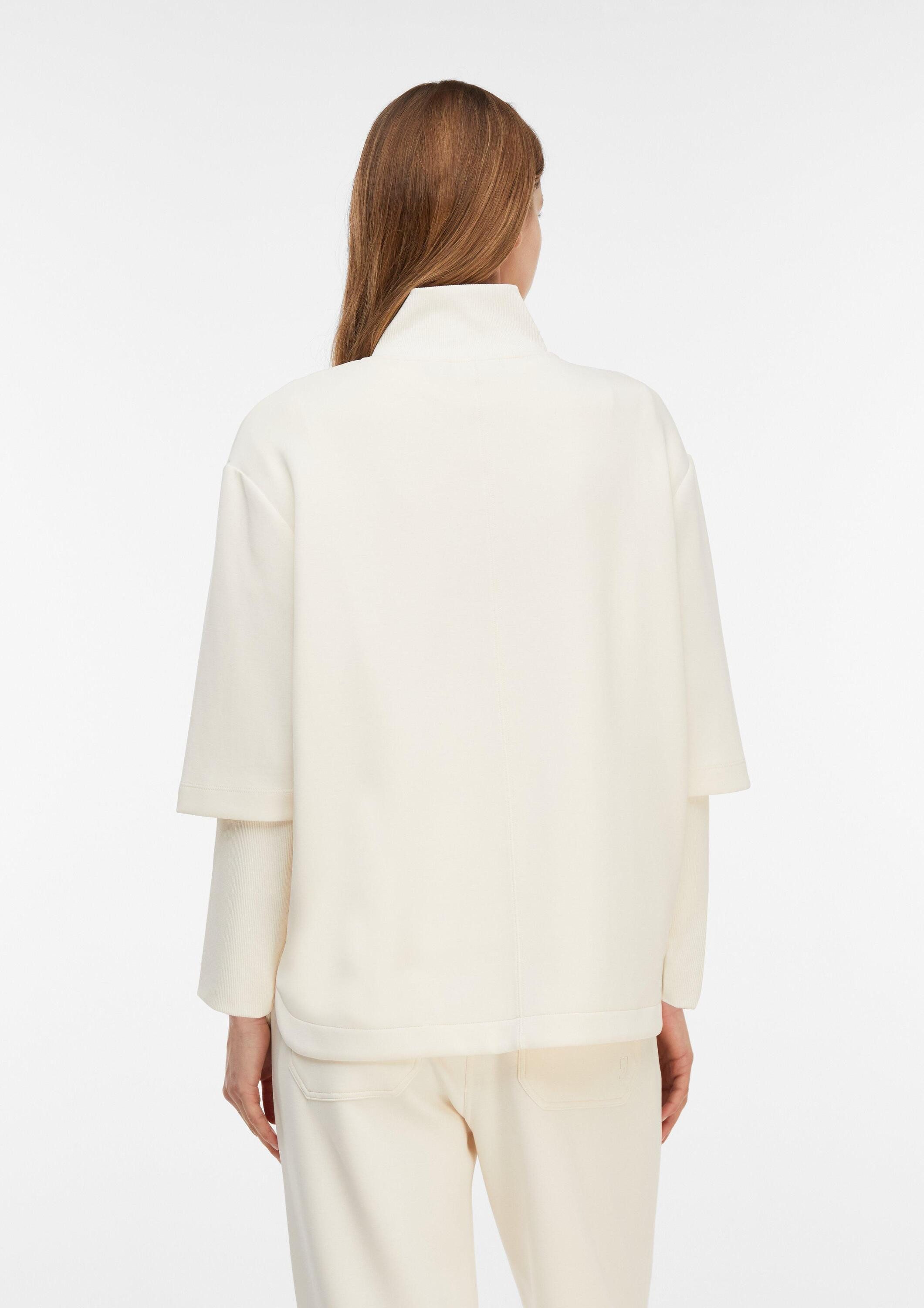 comma Sweatjacke Sweatshirt Jacke Sweatjacke aus weichem Jersey mit Rippdetails