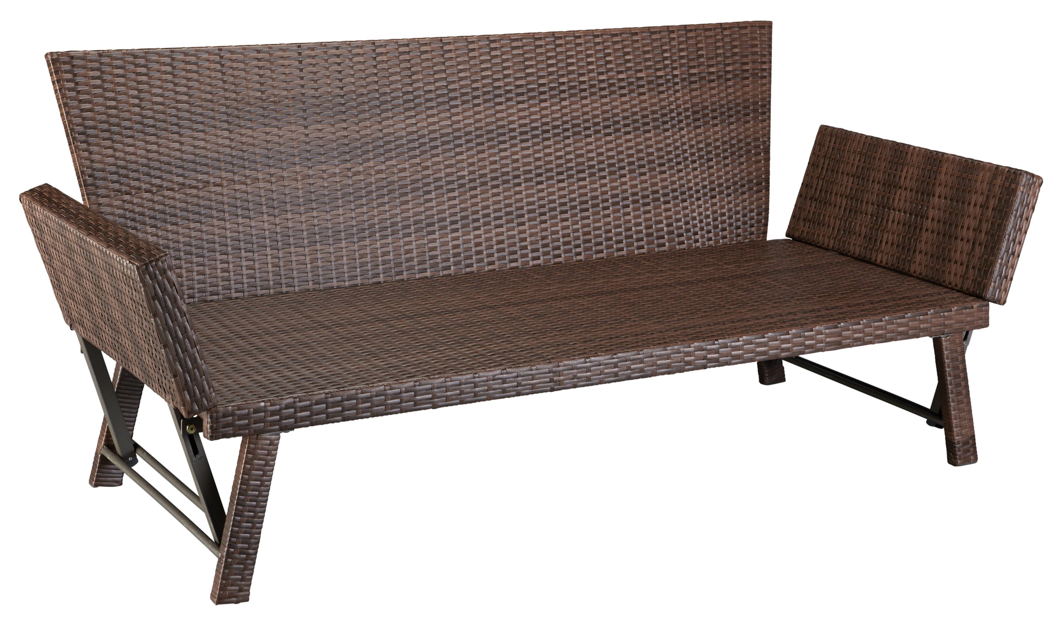 mit Gartenbank Rattan, Daybed BxTxH: MERXX cm, Auflage 172x64x78 und Rückenkissen