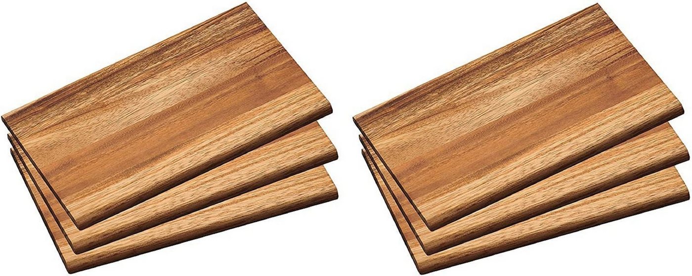 Neustanlo Frühstücksbrett Set aus 6 Frühstücksbrettchen 23x15x1 cm aus Akazienholz, Akazienholz, Perfekt für jeden Morgenstart