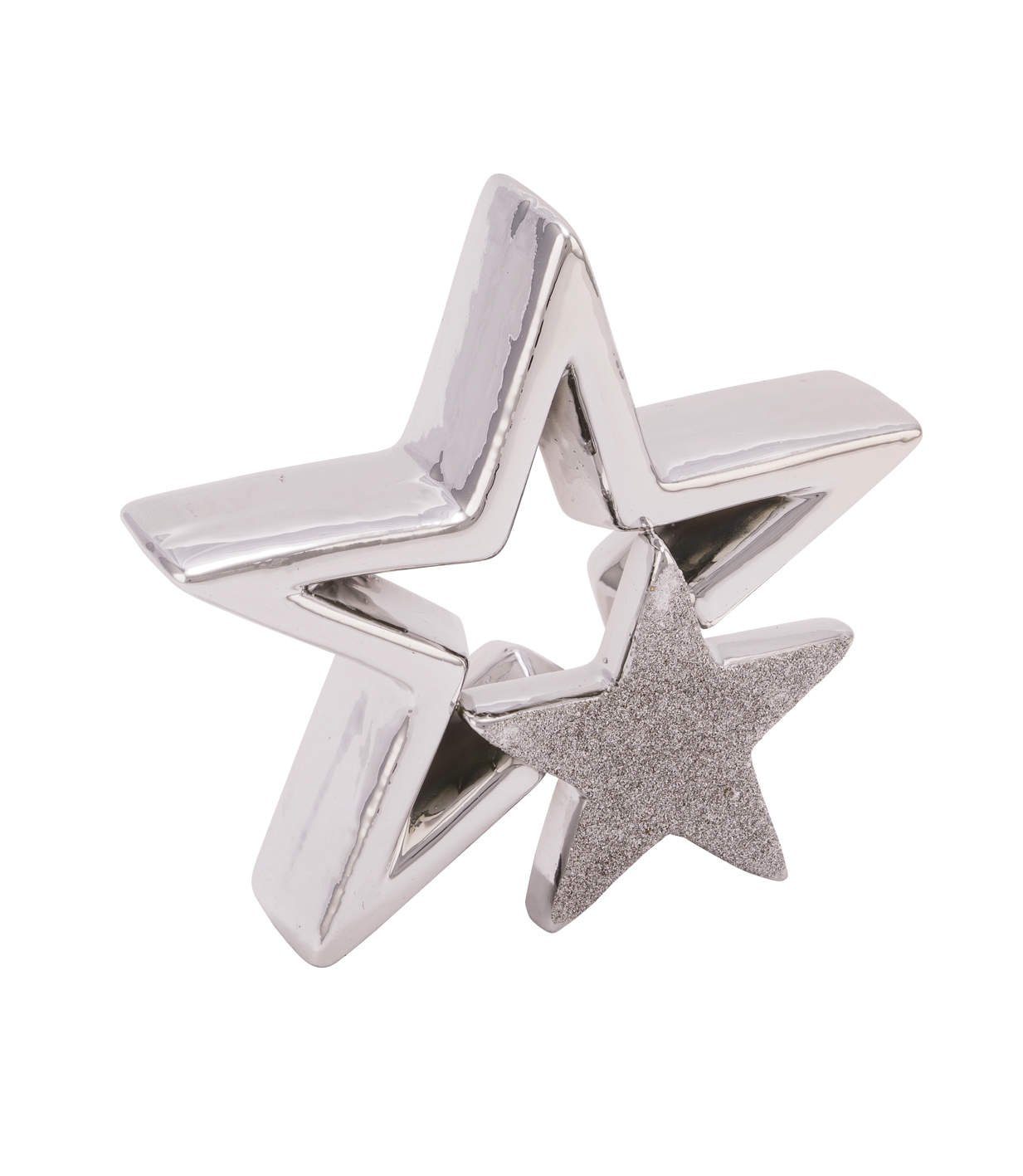 Gehlmann Weihnachtsfigur Keramikstern, silber, handgefertigt, *Germany*, günstig online kaufen