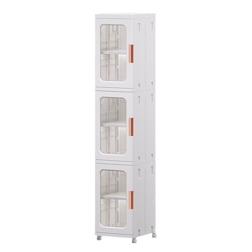 TUWENA Badkommode 3/4 Etage Badezimmerschrank, Schmal Badschrank Hochschrank mit Rädern, Schrank Toilettenpapier, Platzspare Kunststoffschrank, Beistellschrank