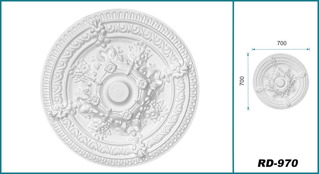 Hexim Wanddekoobjekt Chrysanthem 70cm (HEXIM Stuckrosette aus EPS Styropor günstig online kaufen