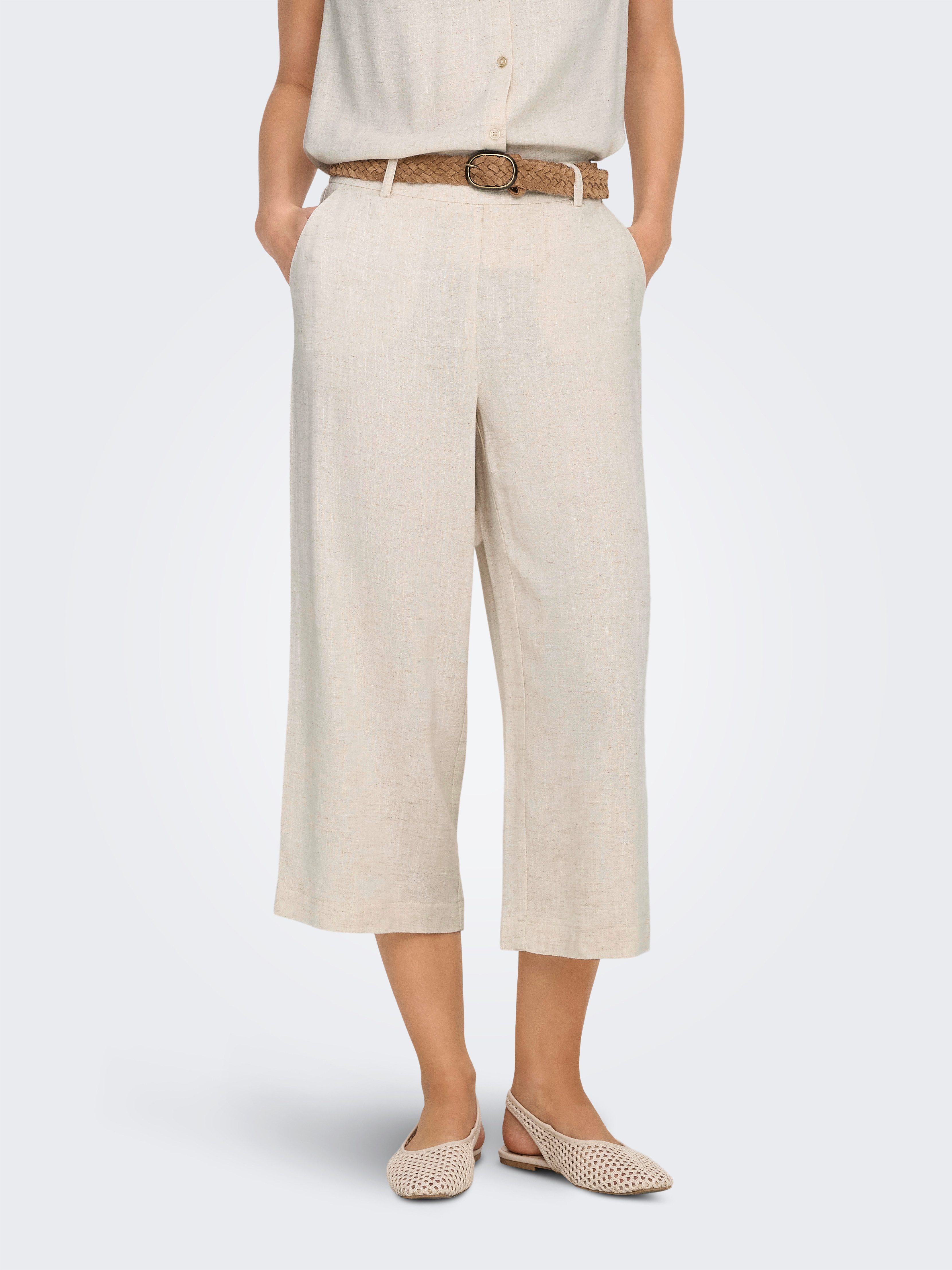 ONLY Culotte ONLSIESTA HW LIN BL CLEAN CULOT PNT NOOS mit Leinen