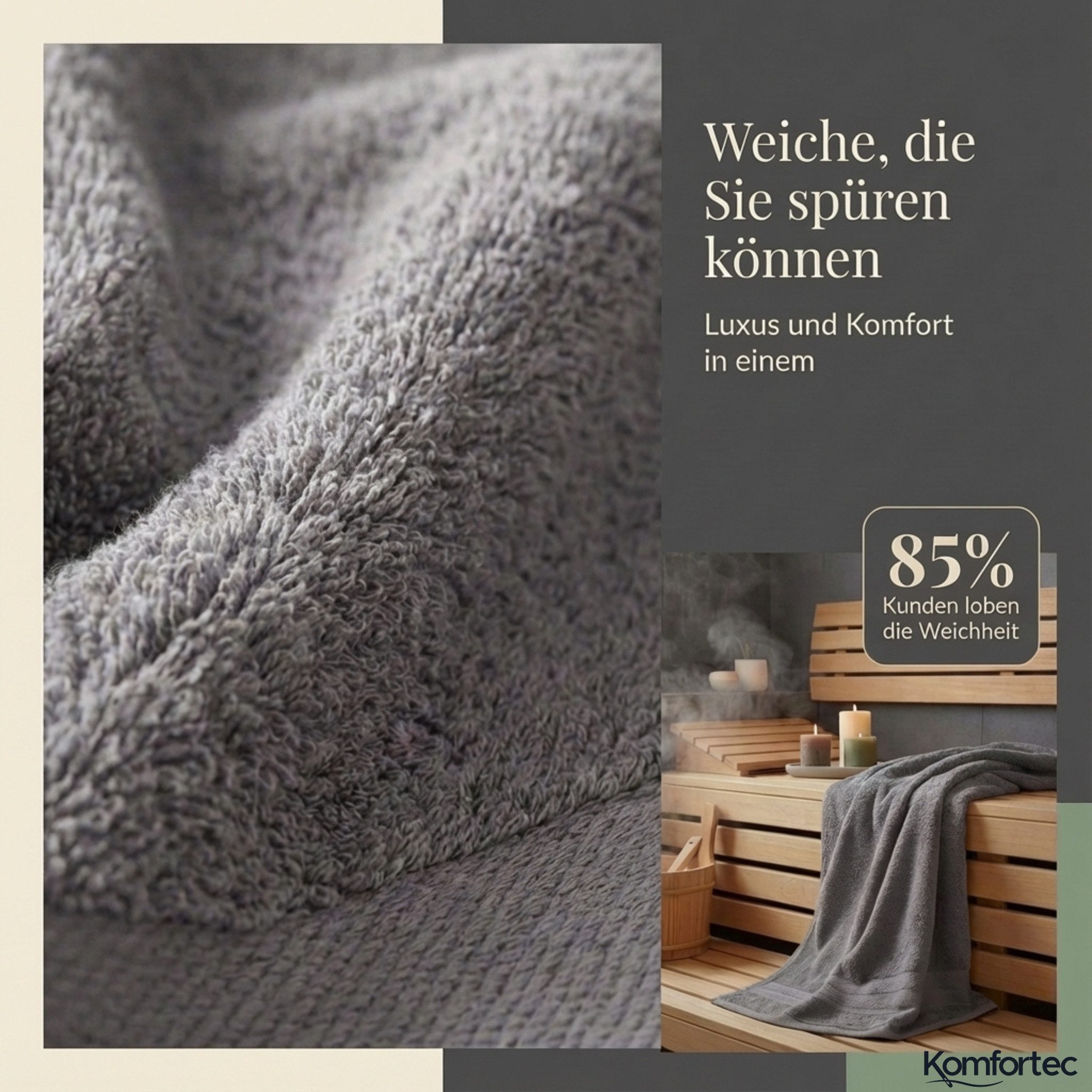 Komfortec Handtuch Set aus 100% Baumwolle, 4 Handtücher 50x100 cm und 4 Bad günstig online kaufen