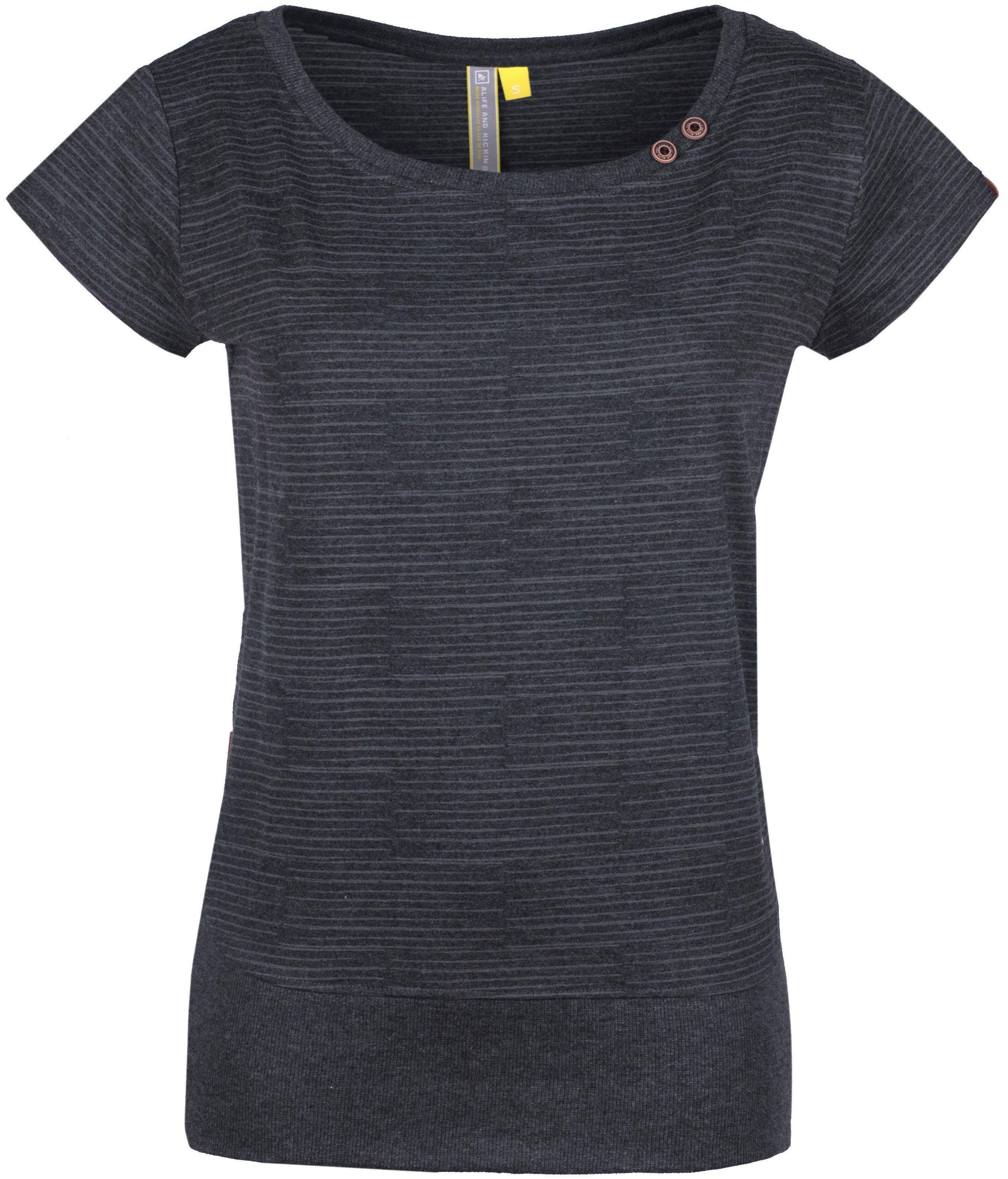 Alife & Kickin T-Shirt maritimes Shirt mit breitem Bündchen moonless stripes