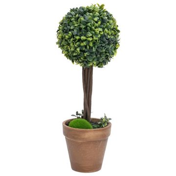 Künstliche Zimmerpflanze Künstliche Buchsbäume 2 Stk mit Topf Kugelform Grün 56 cm Pflanze real, vidaXL, Höhe 56 cm