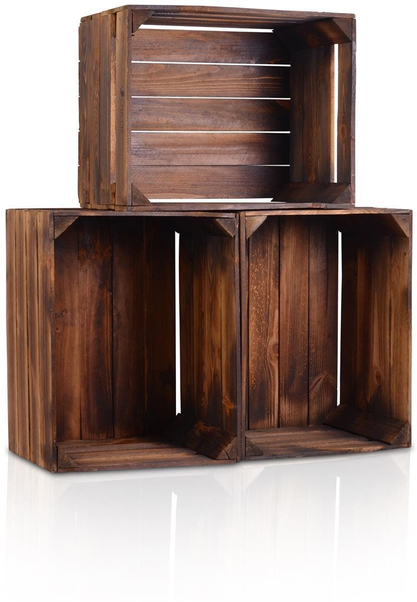 CHICCIE Holzkiste Regale Dunkel Geflammt 50x40x30cm günstig online kaufen