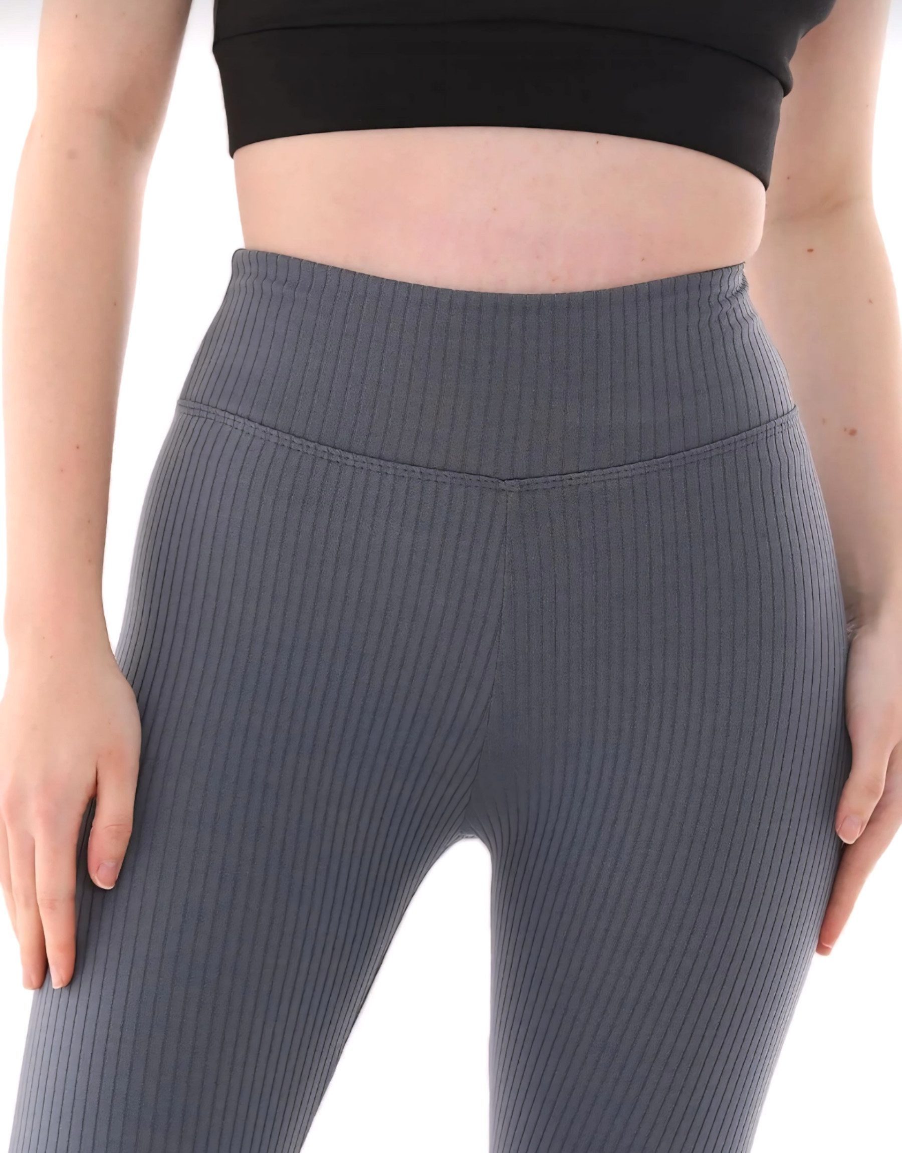 VOGSIGN 7/8-Leggings Damen Yogaleggings High-Waist – Thermo Hose (1-tlg) Fleece-Innenfutter