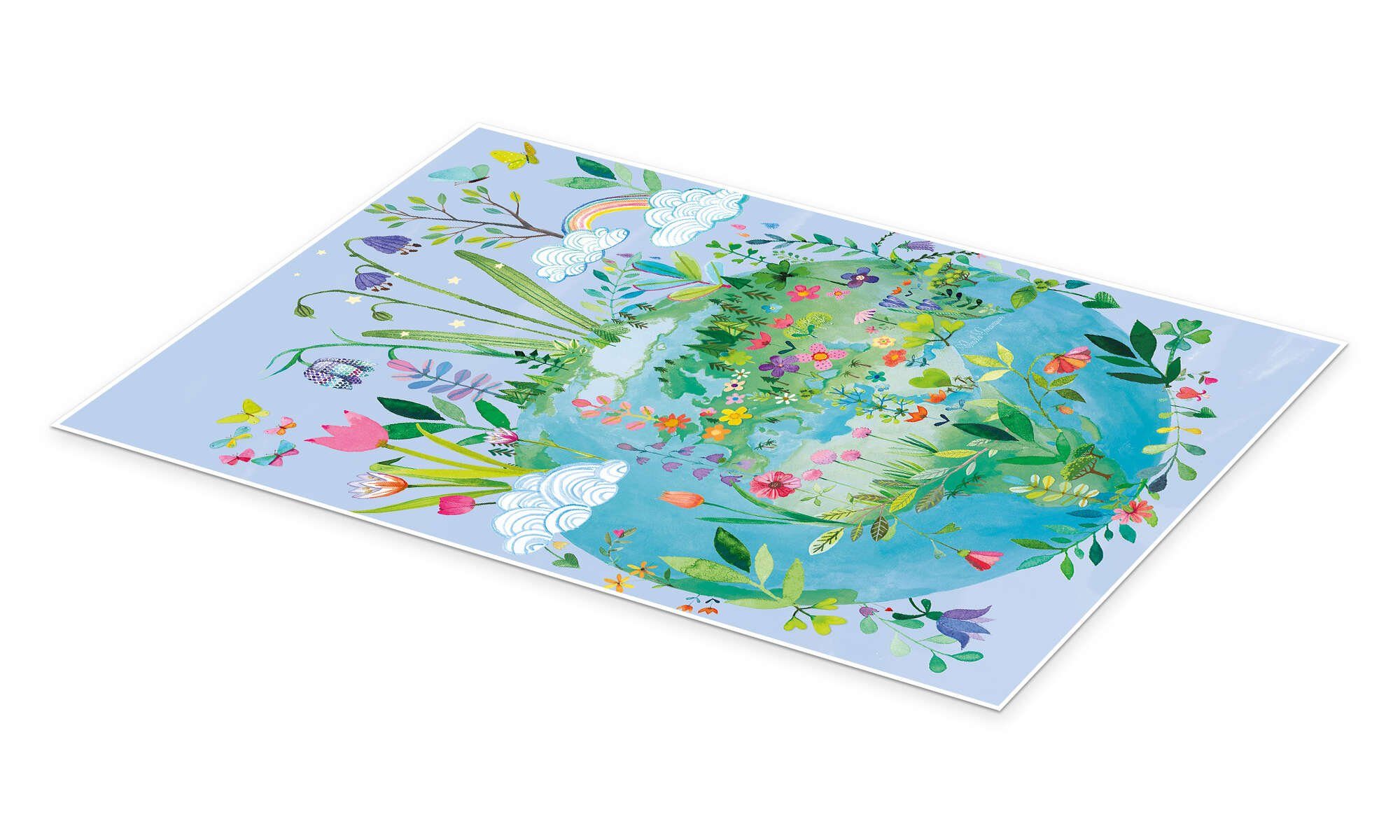 Posterlounge Wandbild Happy Earth, Mila Marquis, erhältlich als Poster, Leinwandbild, Wandsticker oder Acrylglasbild