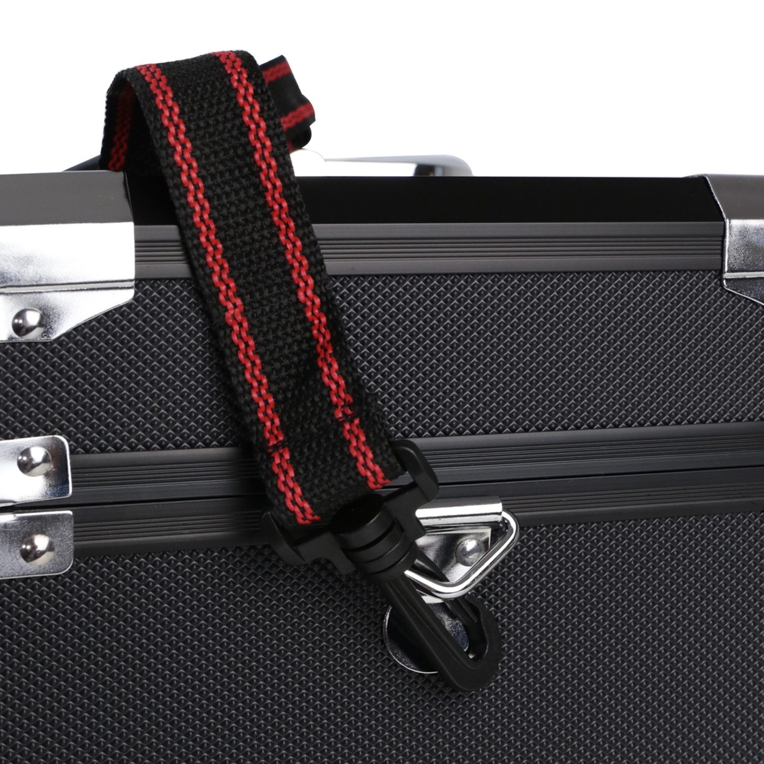 HMF Werkzeugkoffer Alu Transportkiste, Aufbewahrungskoffer, Kamerakoffer mit individueller Facheinteilung 40x27,5x23,5 cm, schwarz – Bild 5 von 5