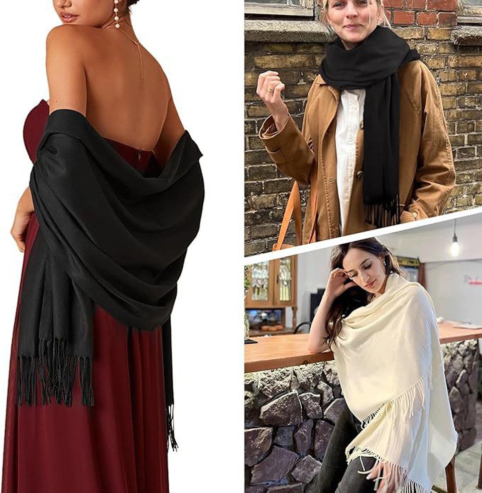 Cachito Modeschal Damen Schultertuch Abendkleid festlich Schal, mit quasten/fransen, Tücher für abendkleid Stola Scarf Winterschal – Bild 5 von 5